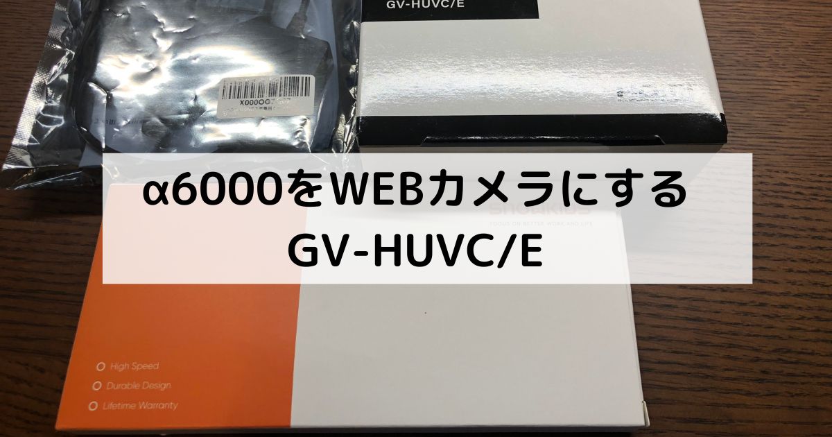 こじま税理士のビジテクブログ | SONY α6000をWEBカメラにするGV-HUVC/E