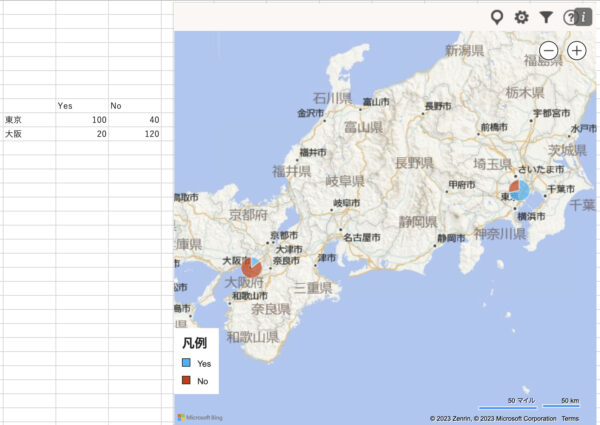 こじま税理士のビジテクブログ | Excelでグラフと地図を合わせて表示する方法